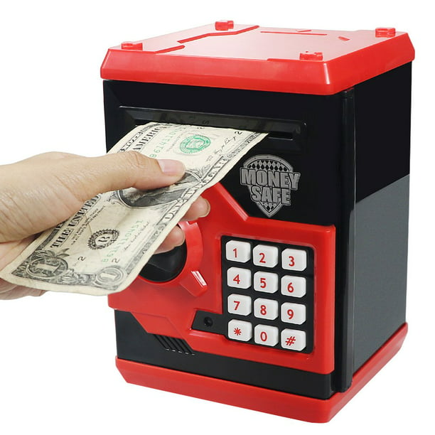 Vintage Telephone Saving Coin Money Box Piggy Bank Home Decor Gift Red